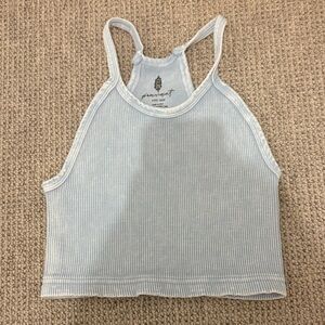 Free people movement Light Blue Striped Tank Top